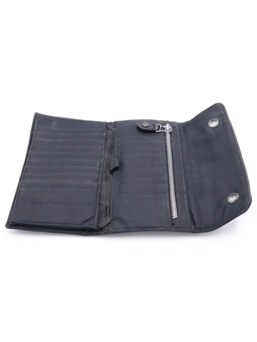 Chrome Hearts Wave Horseshoe Button Nylon Wallet Black